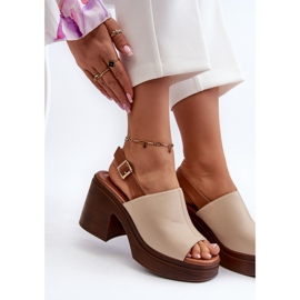 Vinceza Sandales beiges pour femmes en cuir écologique avec talons massifs et plateforme Beige Meeyah 1 Vinceza Sandales beiges pour femmes en cuir écologique avec talons massifs et plateforme Beige Meeyah 1