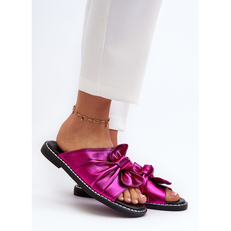 Tongs Plates Femme Fuchsia Nelvira rose 2