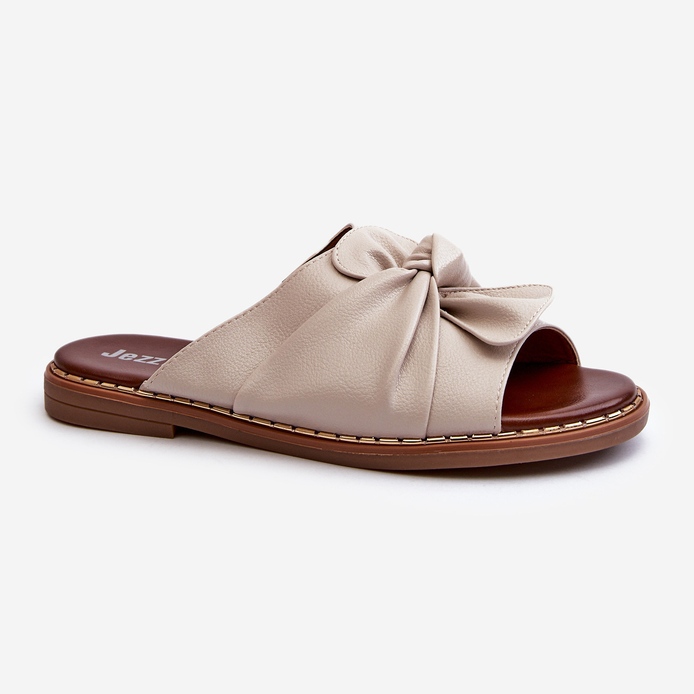 Tongs À Talon Plat Pour Femme Beige Nelvira 1