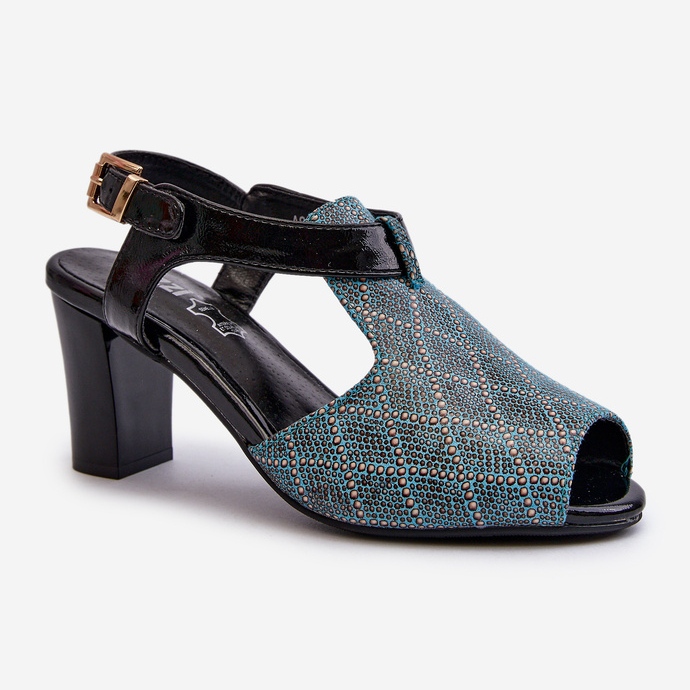 Turquoise Turquoise Queenmarie Sandales à talons hauts pour femmes en cuir écologique vert 1
