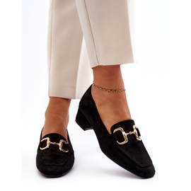 Bellucci Escarpins bloc à talon bas avec décoration, noir 3