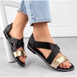 Sandales à enfiler pour femmes noires Jezzi 3882 1