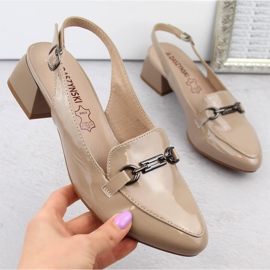 M. DASZYŃSKI Sandales à talons hauts vernies pour femmes, beige M.Daszyński MR23112-4 1 M. DASZYŃSKI Sandales à talons hauts vernies pour femmes, beige M.Daszyński MR23112-4 1