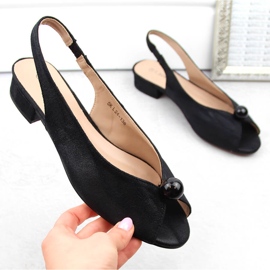 Sandales à talons bas pour femmes, noires, T.Sokolski 136 1