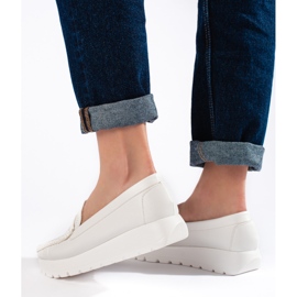 Goodin Mocassins blancs ajourés sur la plateforme 2