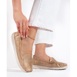 Mocassins dorés pour femme d'or 1