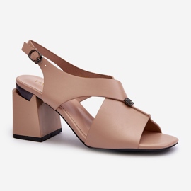 Vinceza Sandales à talons hauts pour femmes élégantes, cuir écologique beige Asellesa 1 Vinceza Sandales à talons hauts pour femmes élégantes, cuir écologique beige Asellesa 1