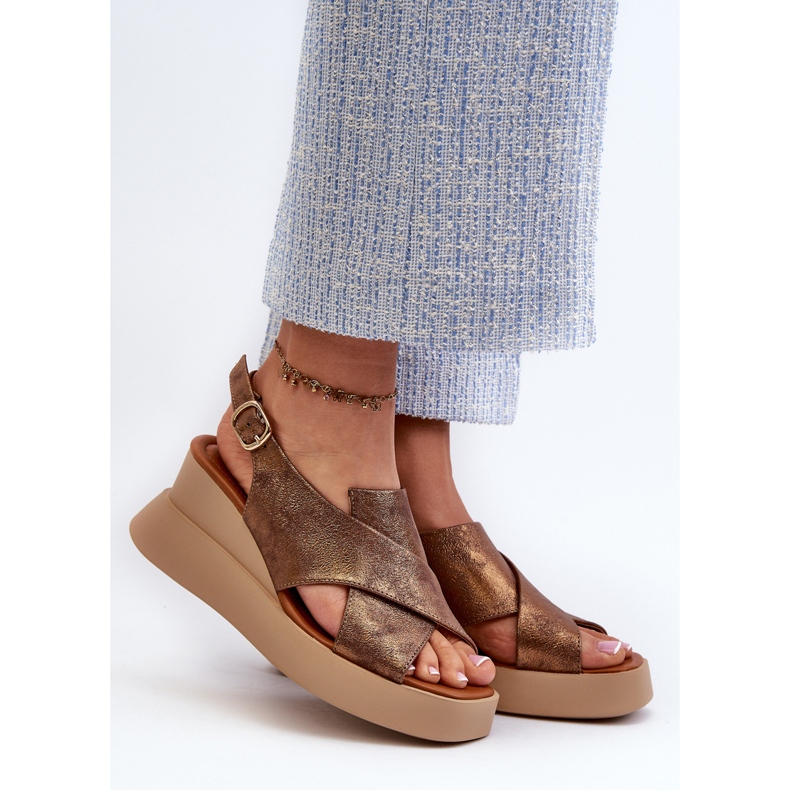 Jezzi Vaiara Sandales en cuir écologique pour femme avec plateforme et semelle compensée en cuivre brun 2 Jezzi Vaiara Sandales en cuir écologique pour femme avec plateforme et semelle compensée en cuivre brun 2