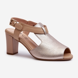 Jezzi Sandales à talons hauts pour femmes en cuir écologique, doré Queenmarie d'or 1 Jezzi Sandales à talons hauts pour femmes en cuir écologique, doré Queenmarie d'or 1