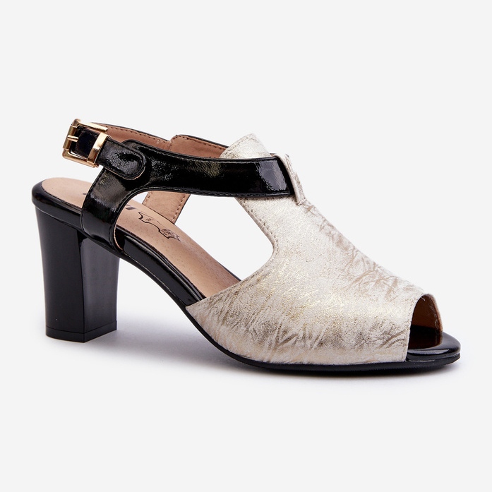 Jezzi Sandales à talons hauts pour femmes en cuir écologique, doré et noir Queenmarie d'or 1 Jezzi Sandales à talons hauts pour femmes en cuir écologique, doré et noir Queenmarie d'or 1