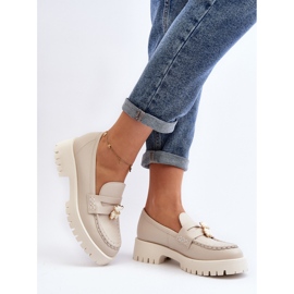 Chaussures En Cuir Mocassins Avec Ours En Peluche CheBello 4291 Beige Clair 1 Chaussures En Cuir Mocassins Avec Ours En Peluche CheBello 4291 Beige Clair 1