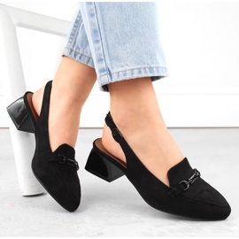 M. DASZYŃSKI Sandales à talons femme en daim noir M.Daszyński MR23112-4 le noir 3