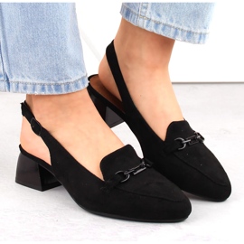 M. DASZYŃSKI Sandales à talons femme en daim noir M.Daszyński MR23112-4 le noir 5