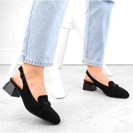 M. DASZYŃSKI Sandales à talons femme en daim noir M.Daszyński MR23112-4 le noir 4