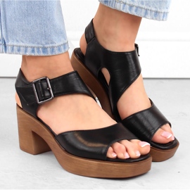 M. DASZYŃSKI Sandales noires à talons hauts et plateforme pour femmes M.Daszyński MR23117-1 le noir 3