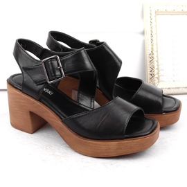 M. DASZYŃSKI Sandales noires à talons hauts et plateforme pour femmes M.Daszyński MR23117-1 le noir 5