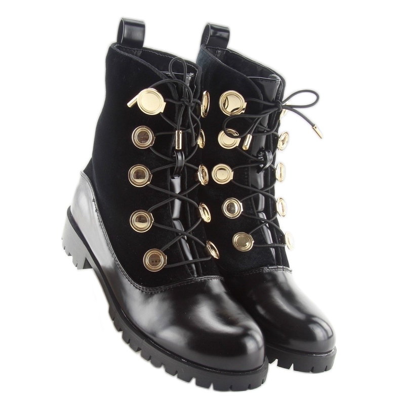 Travailleurs en velours avec boutons R113p noir 2