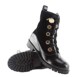 Travailleurs en velours avec boutons R113p noir le noir 1