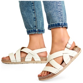 Sandales femme blanches avec semelle intérieure en cuir 4