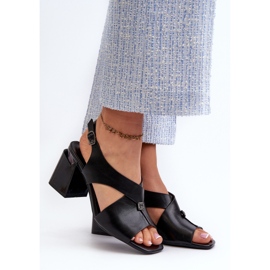 Vinceza Sandales élégantes à talons hauts pour femmes, cuir écologique, noir Asellesa le noir 2