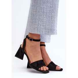 Vinceza Sandales à talons hauts pour femmes en suède écologique noir Upttima 2