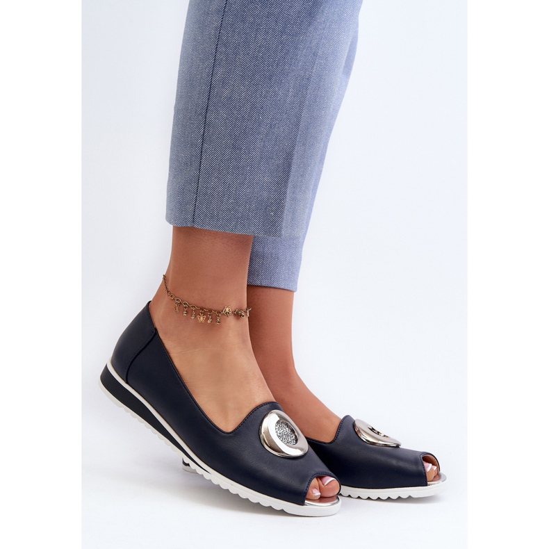 Jezzi Escarpins Pour Femmes Avec Décoration En Cuir Écologique, Bleu Marine Biolita 2