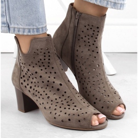 Bottines ajourées femme en daim marron Jezzi ASA169-11 brun 6