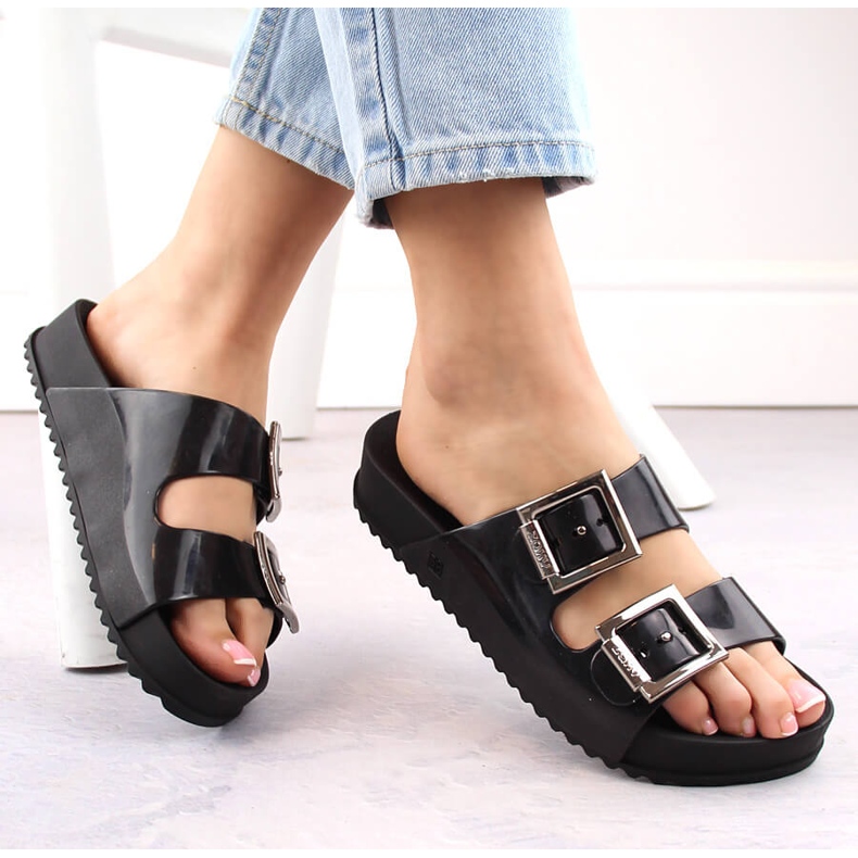 Chaussons confortables pour femmes, parfumés, élastiques, en caoutchouc, noirs, Zaxy HH285157 1