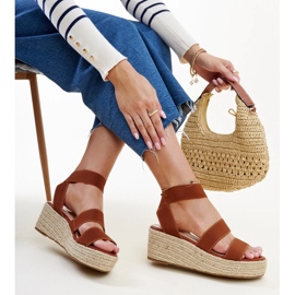 Sandales compensées marron Minna brun 2
