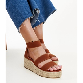 Sandales compensées marron Minna brun 1
