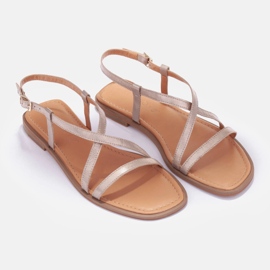 Marco Shoes Sandales à lanières d'or 1