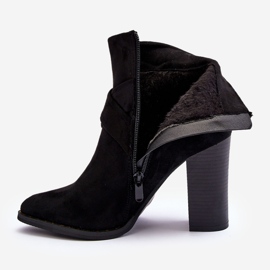 Bottines En Daim Sur Talon Haut Avec Boucle, Eftane Noir 2