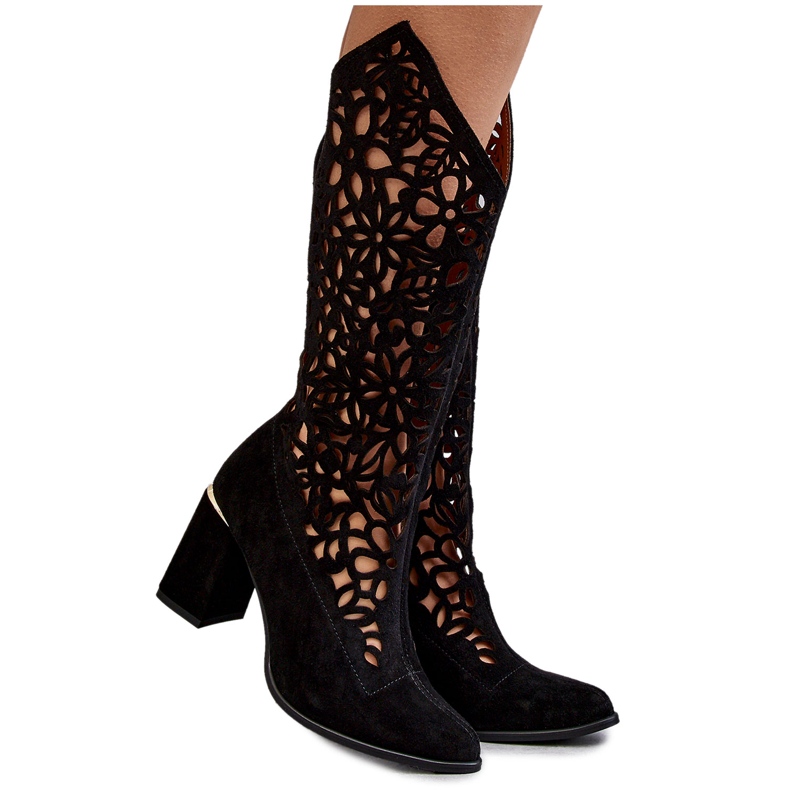 Lewski Shoes Bottes Daim Ajourées Leewski Shoes 3234 Noir le noir 4