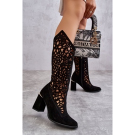 Lewski Shoes Bottes Daim Ajourées Leewski Shoes 3234 Noir 1