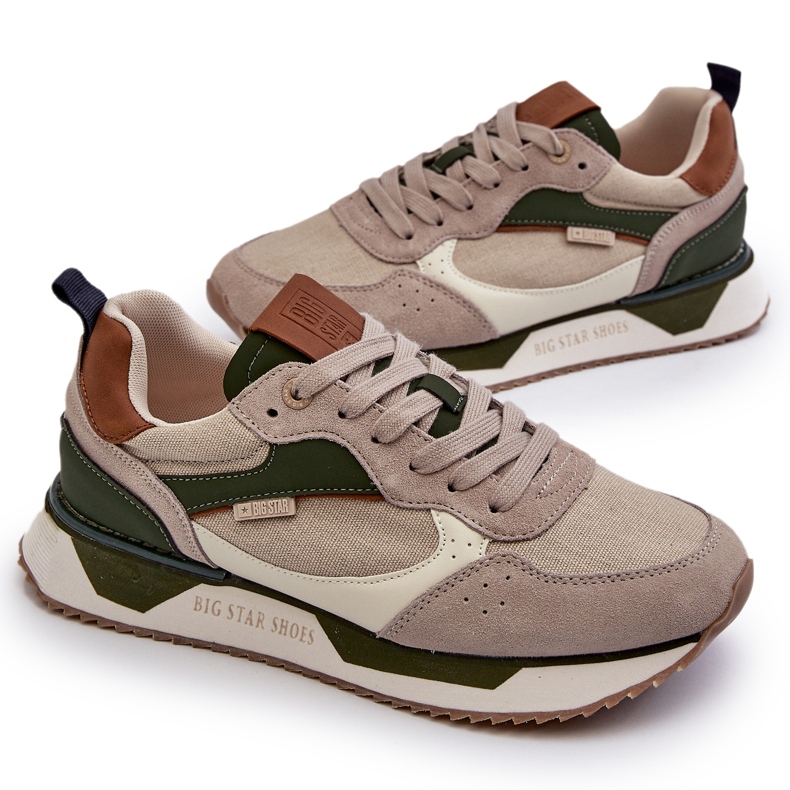 Baskets pour hommes système de mousse à mémoire de forme Big Star NN174349 Beige 4