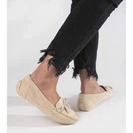 Mocassins femme confortables en daim beige 3