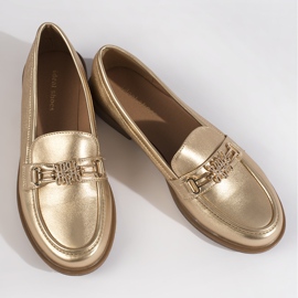 Mocassins dorés élégants pour femmes 1