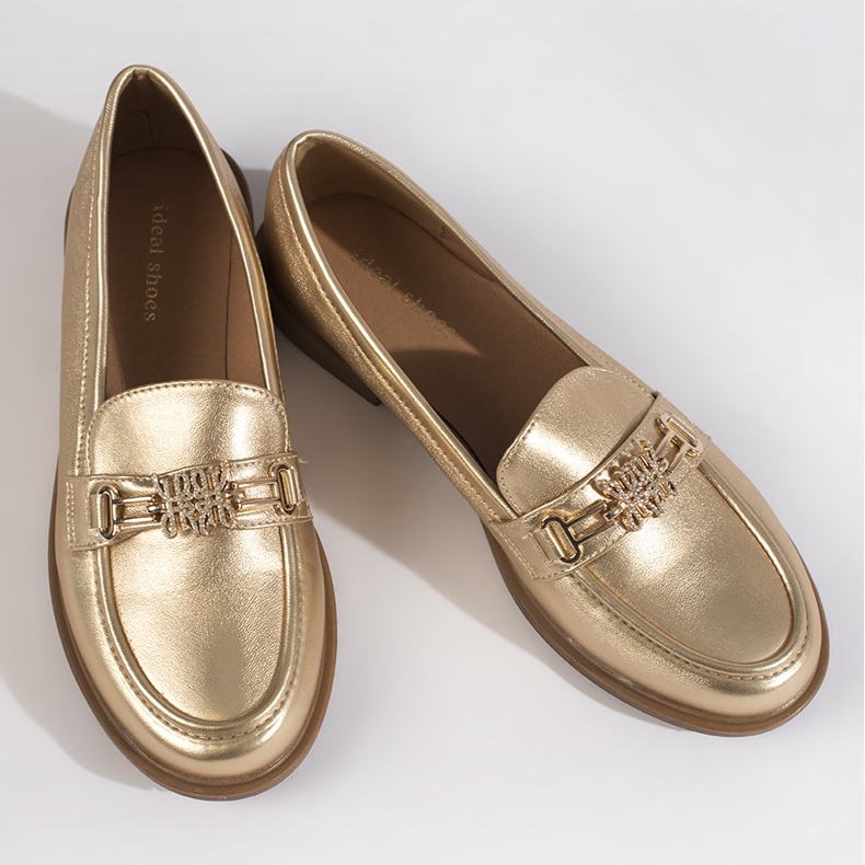 Mocassins dorés élégants pour femmes d'or 1
