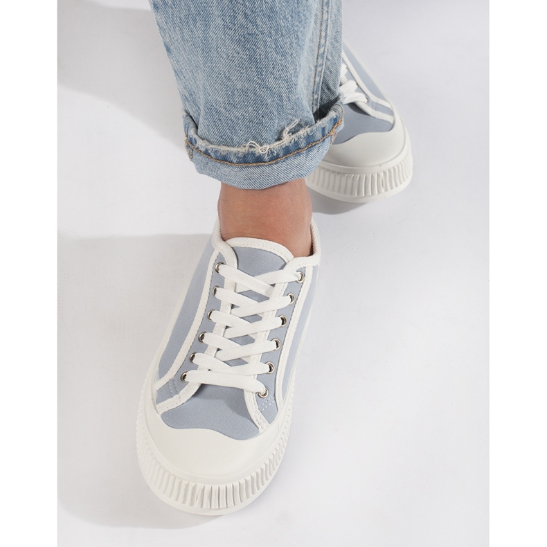 Baskets plateforme femme bleu clair 2