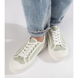Baskets plateforme femme vert clair 2