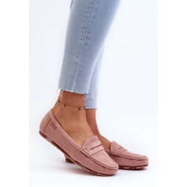 Mocassins en daim écologique pour femmes Big Star NN274928 système de mousse à mémoire de forme rose 2
