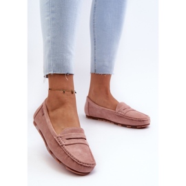 Mocassins en daim écologique pour femmes Big Star NN274928 système de mousse à mémoire de forme rose 3
