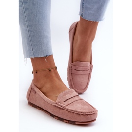 Mocassins en daim écologique pour femmes Big Star NN274928 système de mousse à mémoire de forme rose 4