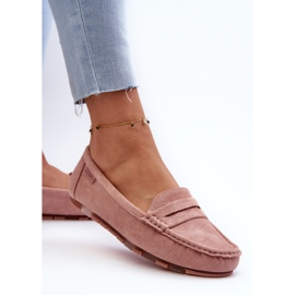 Mocassins en daim écologique pour femmes Big Star NN274928 système de mousse à mémoire de forme rose 5