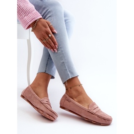 Mocassins en daim écologique pour femmes Big Star NN274928 système de mousse à mémoire de forme rose 7
