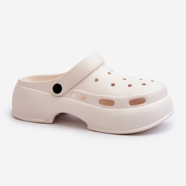 Tongs femme en mousse à semelle massive, Blanc Danollia blanche 1
