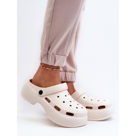 Tongs femme en mousse à semelle massive, Blanc Danollia blanche 2