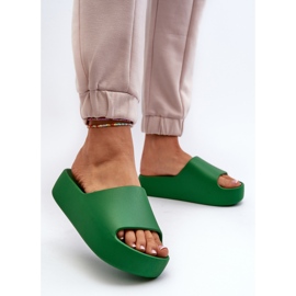 Tongs pour femmes à semelle épaisse, vert Oreithano 3