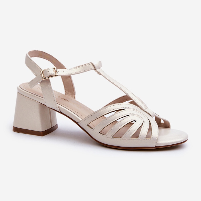 Sandales à talons hauts pour femmes Sergio Leone SK880 Perle blanche 1