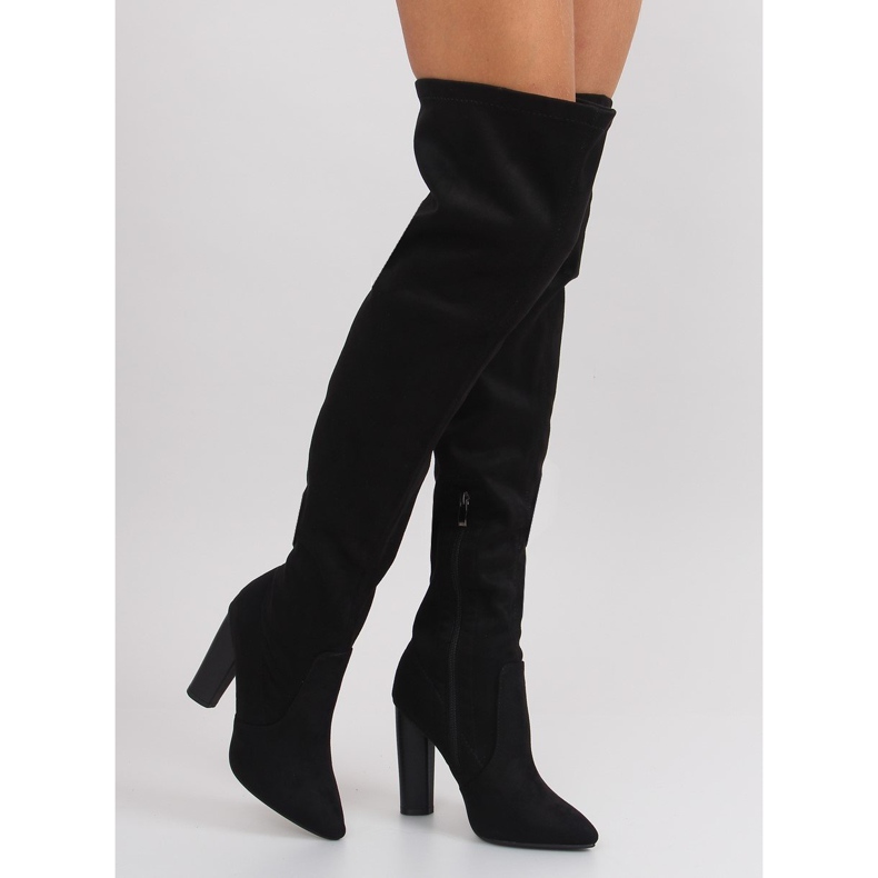 Cuissardes femme bout amande noir 1